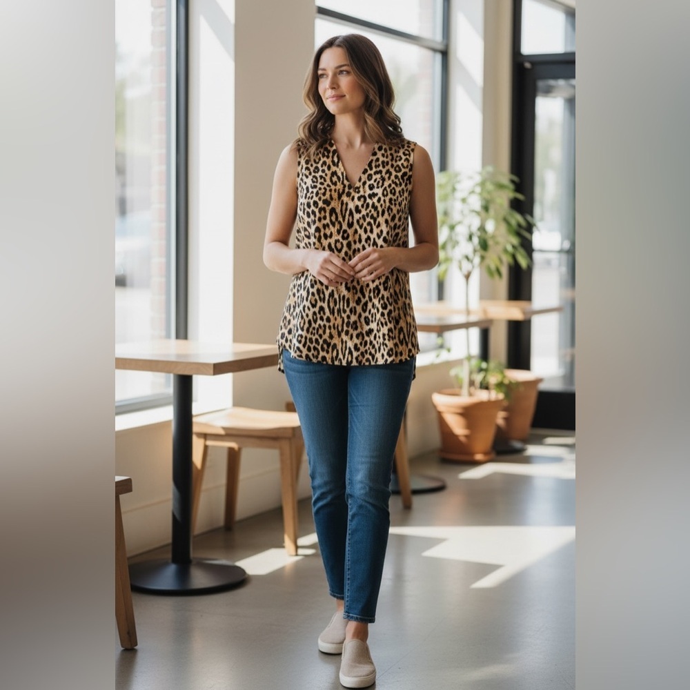 Dynamite Animal Print Droptail Blouse